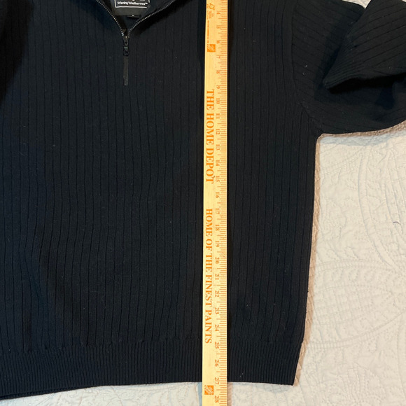 ProQuip Lambswool Lined 1/4 Zip Sweater Jacket Large Golf Windproof Wide Ribbed - Picture 6 of 8